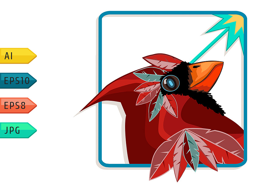 Cardinal bird with burning look. in Graphics - product preview 8