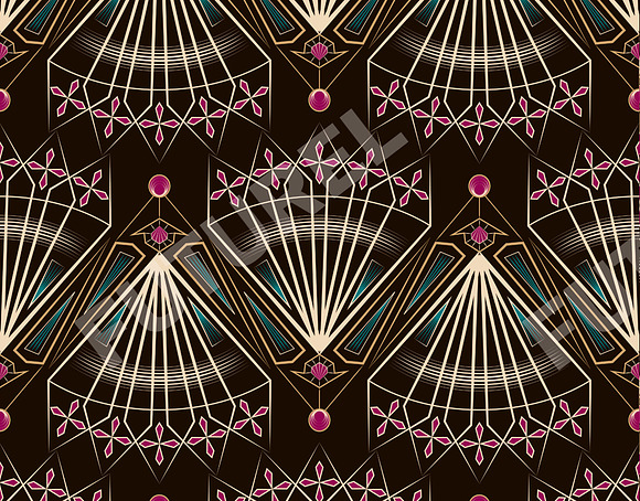 Seamless antique art deco pattern in Patterns - product preview 1
