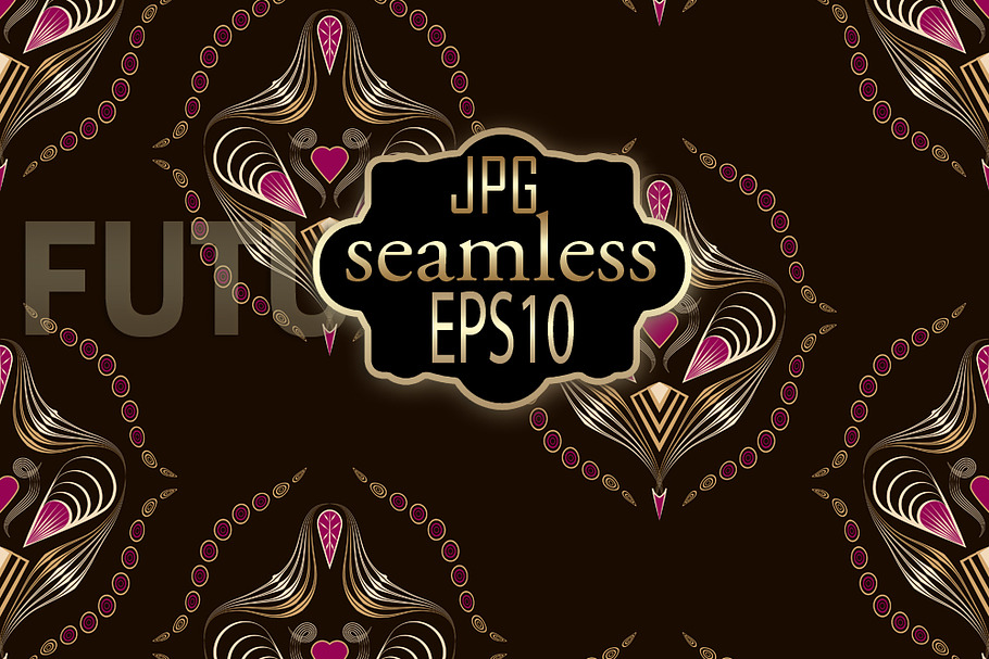 Seamless art deco modern pattern in Patterns - product preview 8