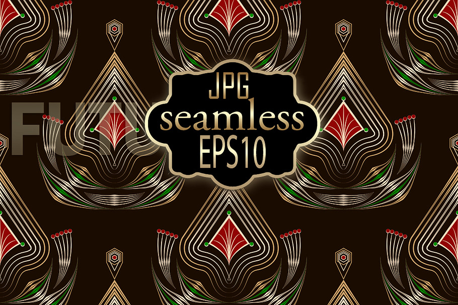 Seamless pattern art deco print in Patterns - product preview 8