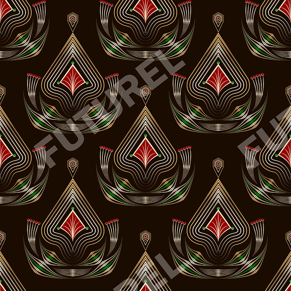 Seamless pattern art deco print in Patterns - product preview 1