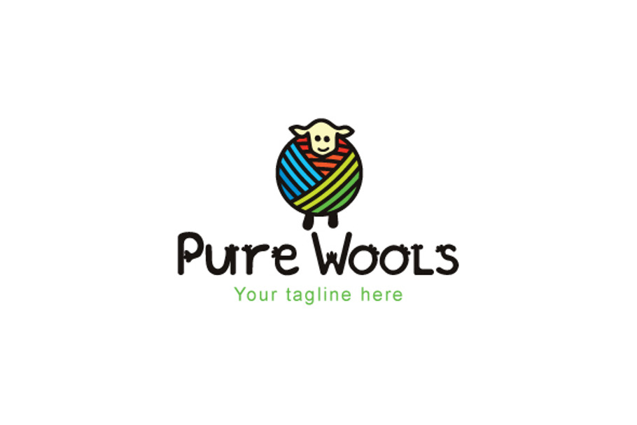 Pure Wool- Sheep Animal Woolens Logo