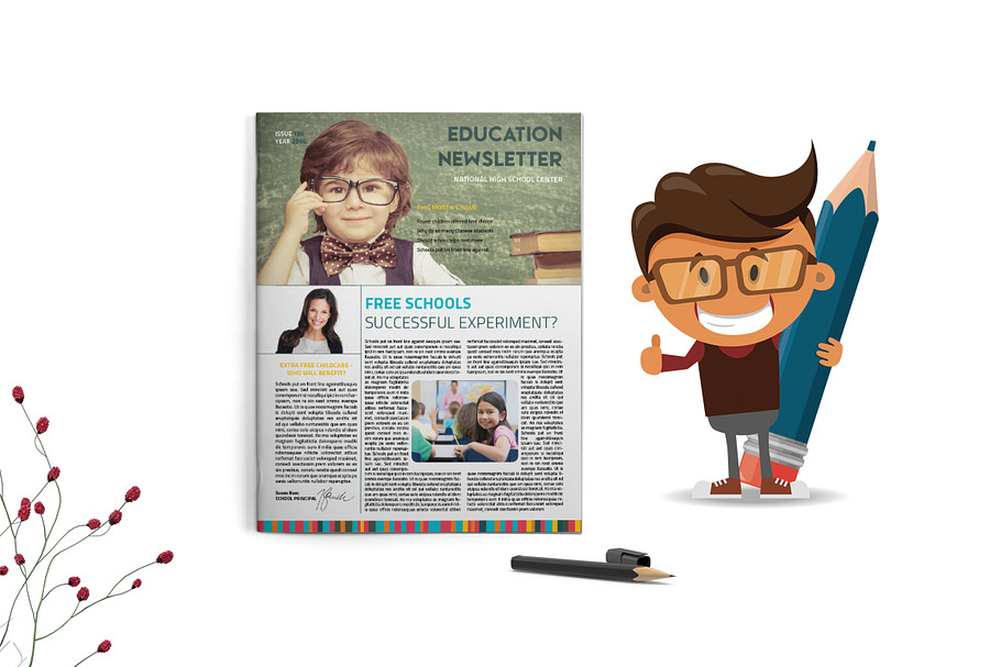 School Newsletter in Brochure Templates - product preview 8