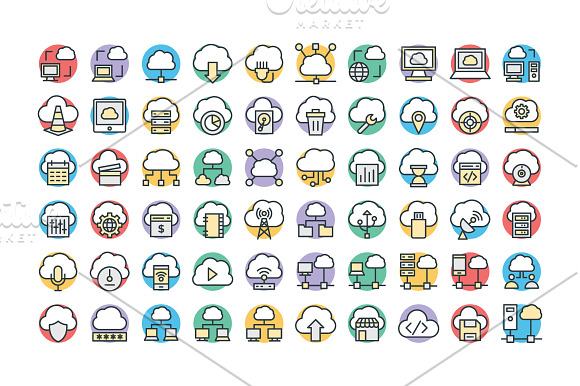 75 Cloud Computing Vector Icons  in Graphics - product preview 1