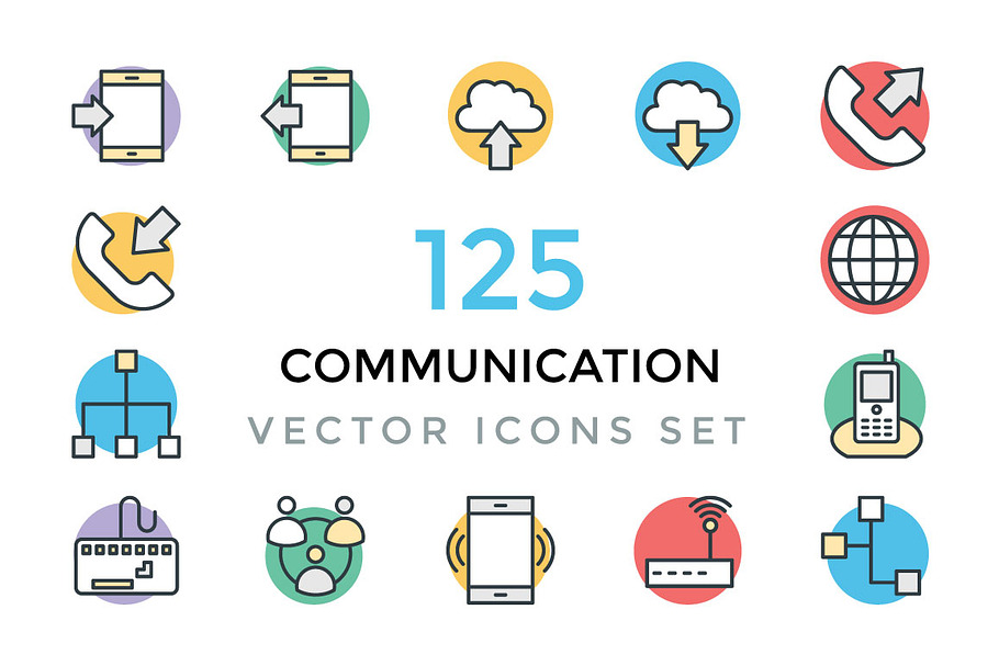 125 Communication Vector Icons 