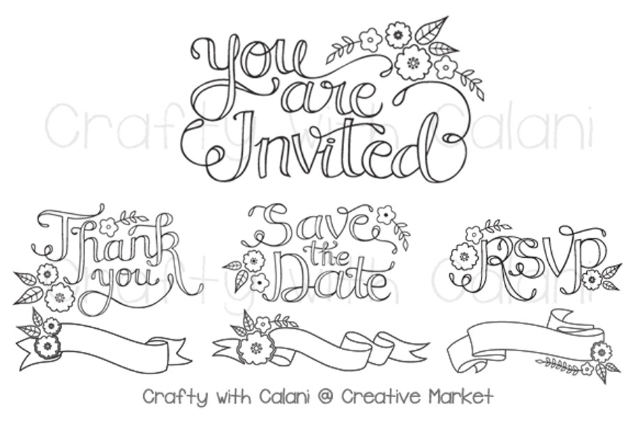 Wedding Invitation Calligraphy in Illustrations - product preview 8