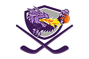 Dragon Fire Ball Hockey Stick Crest