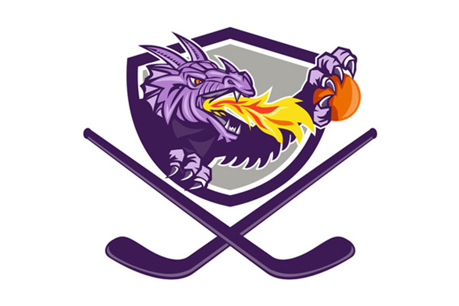 Dragon Fire Ball Hockey Stick Crest in Illustrations - product preview 8