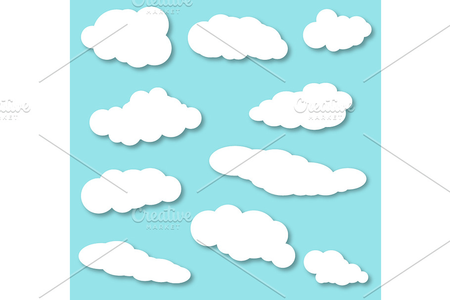 Clouds Set in Illustrations - product preview 8