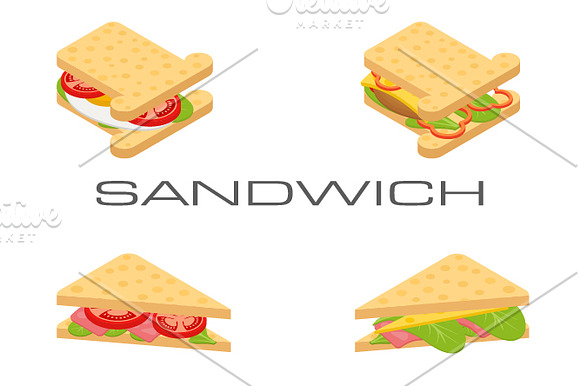 Constructor sandwich and hamburger in Illustrations - product preview 2