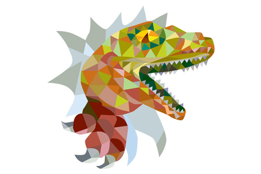 Raptor Breaking Out Low Polygon in Illustrations - product preview 8