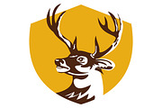 Whitetail Deer Buck Head Crest Retro