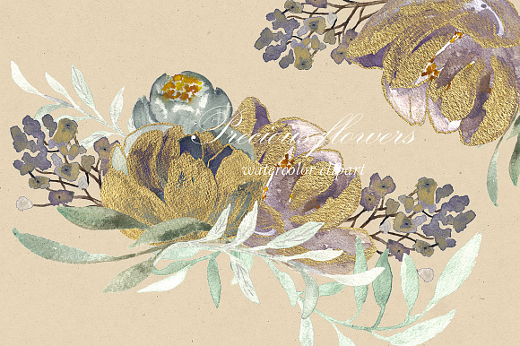 Precious flowers. Watercolor clipart in Illustrations - product preview 1
