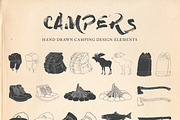 Campers : Hand Drawn Rustic Camping