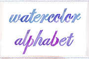 Watercolor Alphabet, Painted Letters