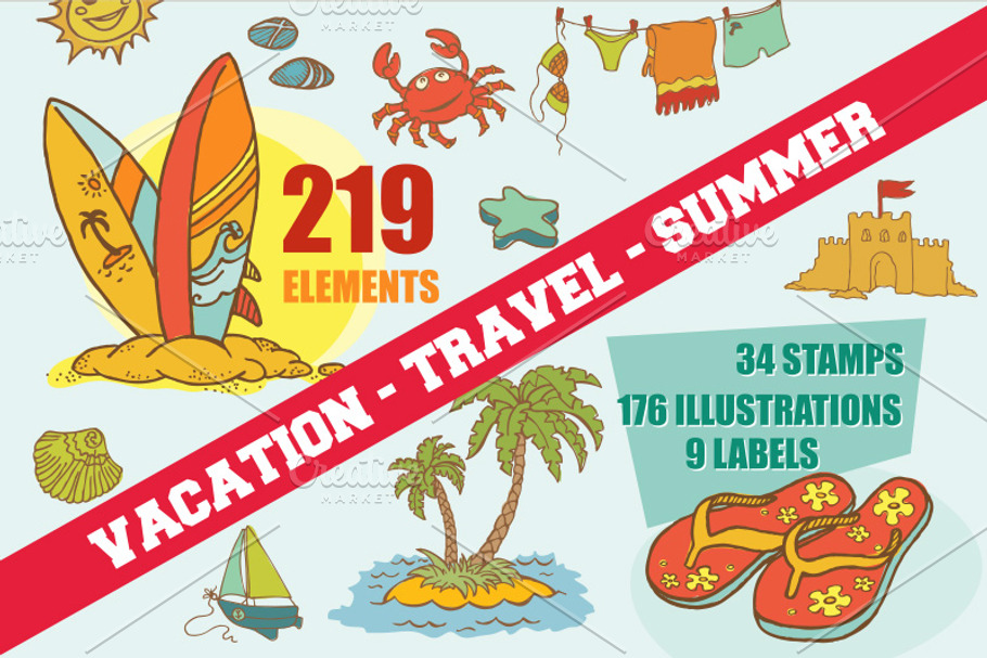 219 Vacations Summer Elements in Illustrations - product preview 8