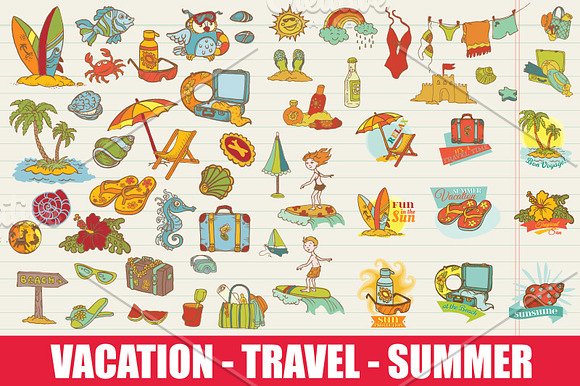 219 Vacations Summer Elements in Illustrations - product preview 2