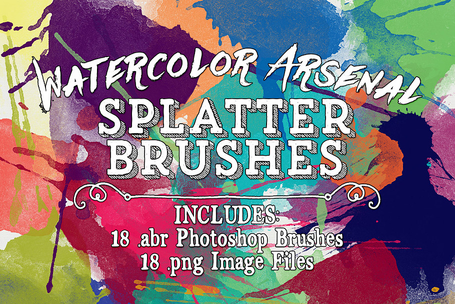 Watercolor Arsenal Splatter Brushes in Photoshop Brushes - product preview 8