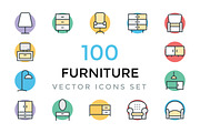 100 Furniture Vector Icons 