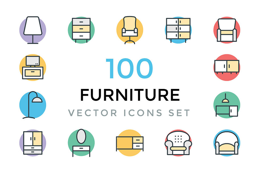 100 Furniture Vector Icons 