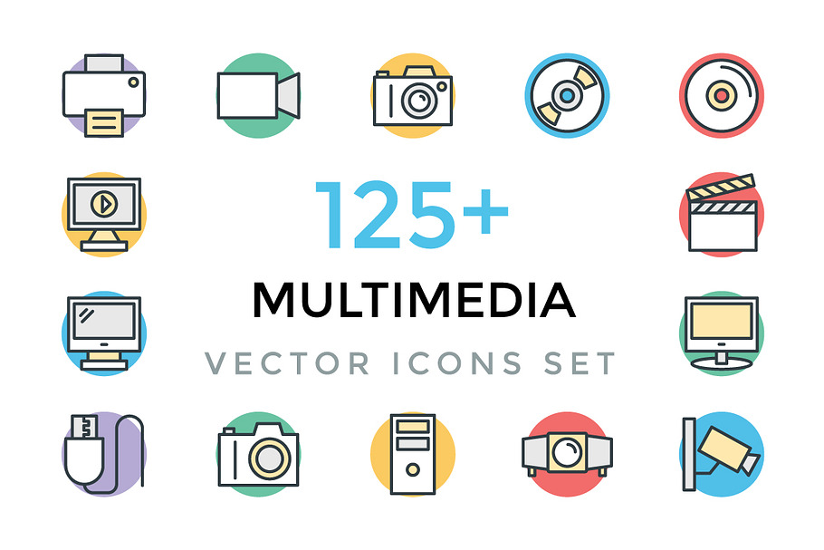 125+ Multimedia Vector Icons 