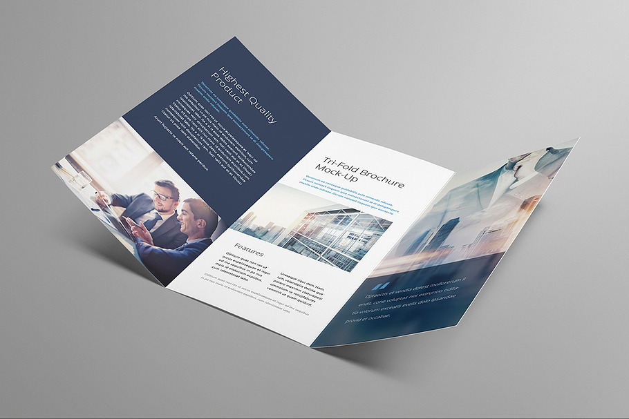 Tri-fold Brochure Mock-Up in Print Mockups - product preview 8
