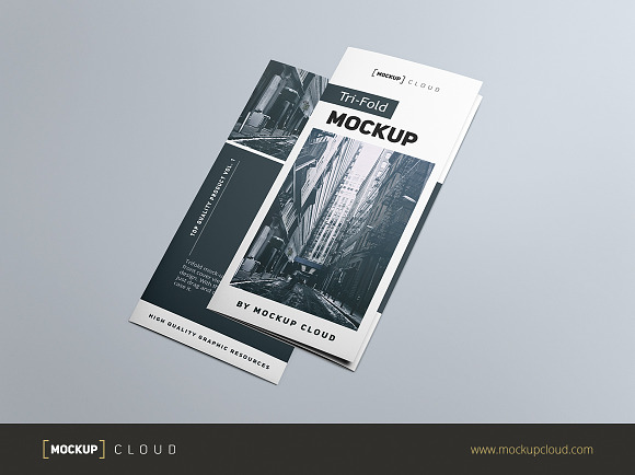 Tri-fold Brochure Mock-Up in Print Mockups - product preview 3