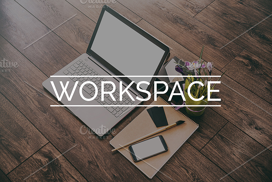 3 photos of Workspace with Laptop in Mobile & Web Mockups - product preview 8