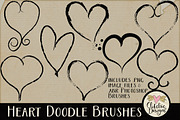 Heart Doodle Photoshop Brushes & PNG