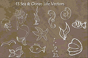 Sea & Ocean Life - Hand Drawn Vector