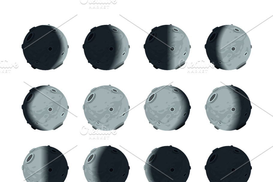 The whole cycle of moon phases in Objects - product preview 8