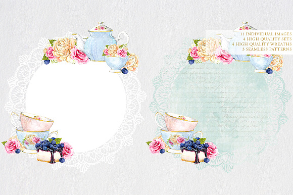 Tea Party Clip Art in Illustrations - product preview 3