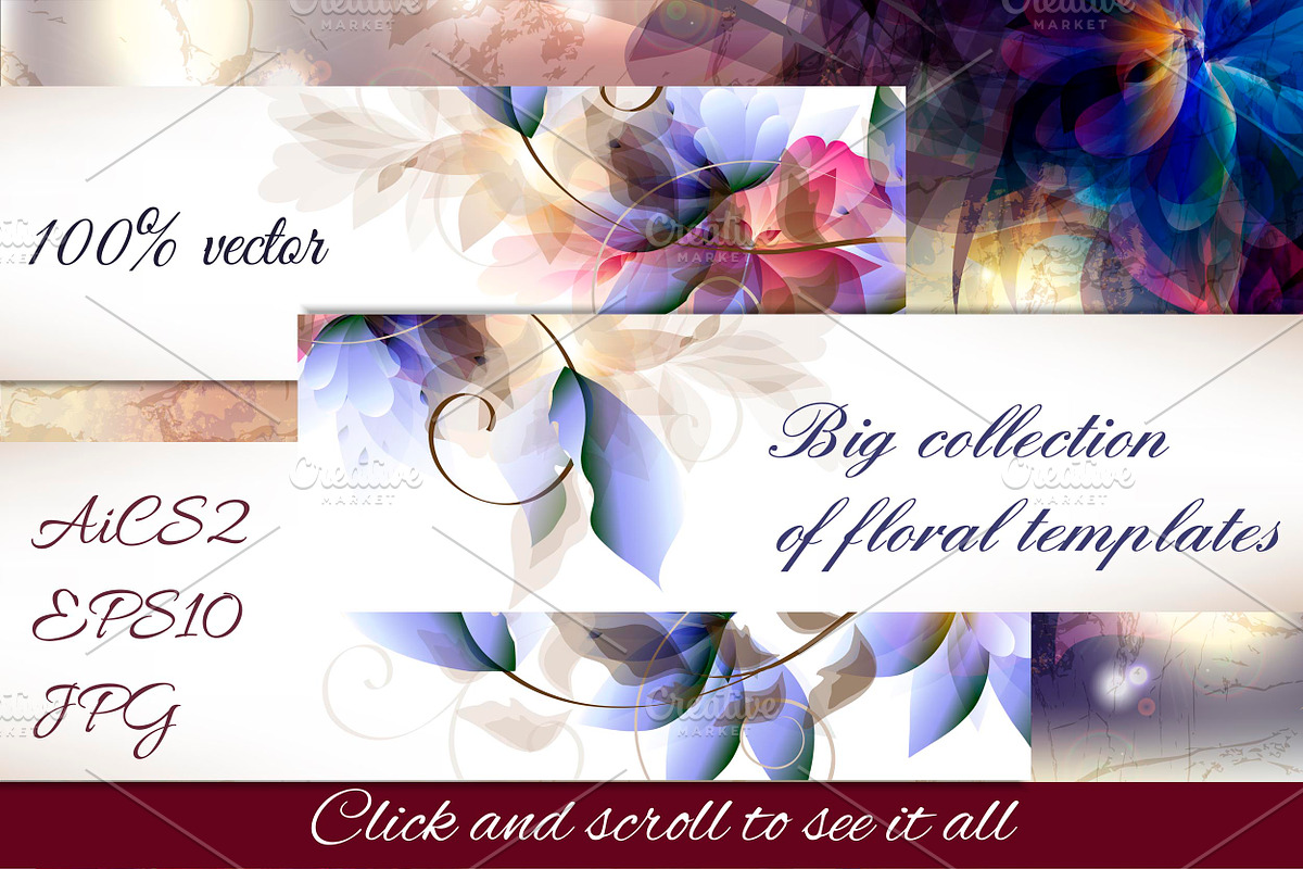 A collection of floral templates in Brochure Templates - product preview 8