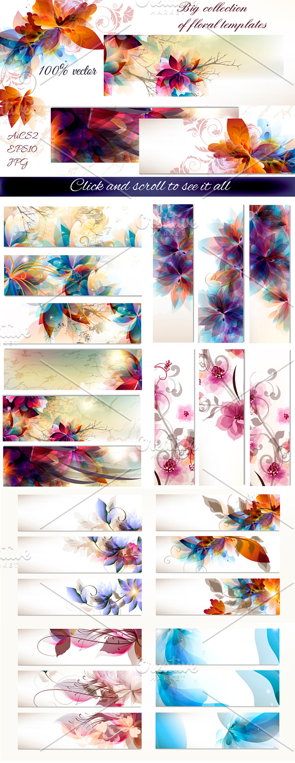 A collection of floral templates in Brochure Templates - product preview 1