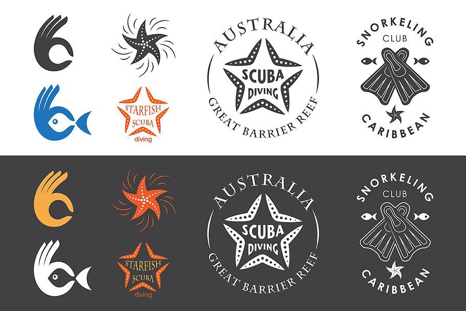 Snorkeling club emblems in Objects - product preview 8