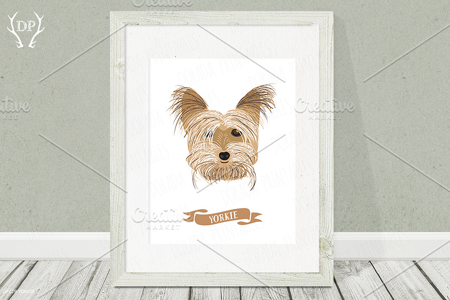 Yorkie dog breed print pet wall art in Illustrations - product preview 8