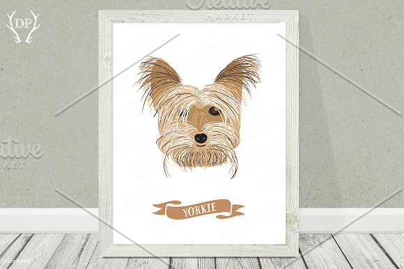 Yorkie dog breed print pet wall art in Illustrations - product preview 1