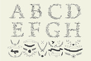 Vintage Alphabet + decor elements