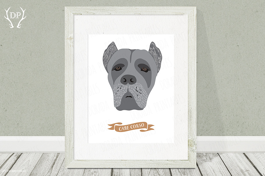Cane corso dog breeds print art in Illustrations - product preview 8