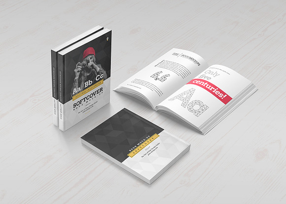 Book Mock-Up / Softcover Edition in Print Mockups - product preview 2