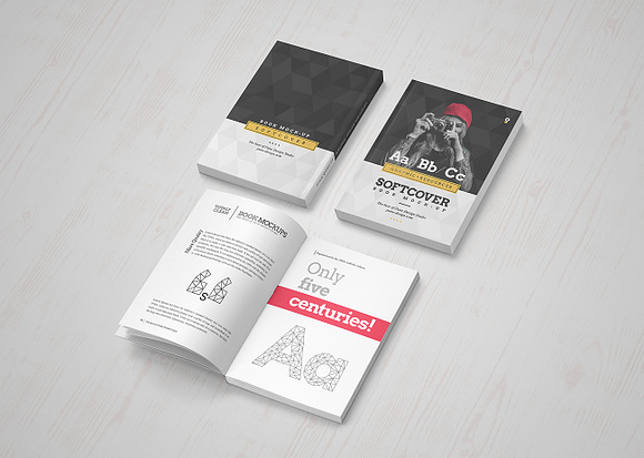 Book Mock-Up / Softcover Edition in Print Mockups - product preview 5