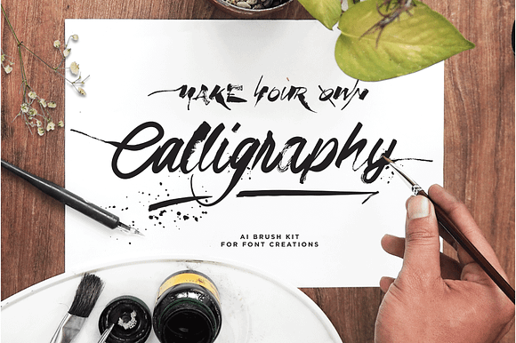 DIY Calligraphic Brush Kit in Photoshop Brushes - product preview 1