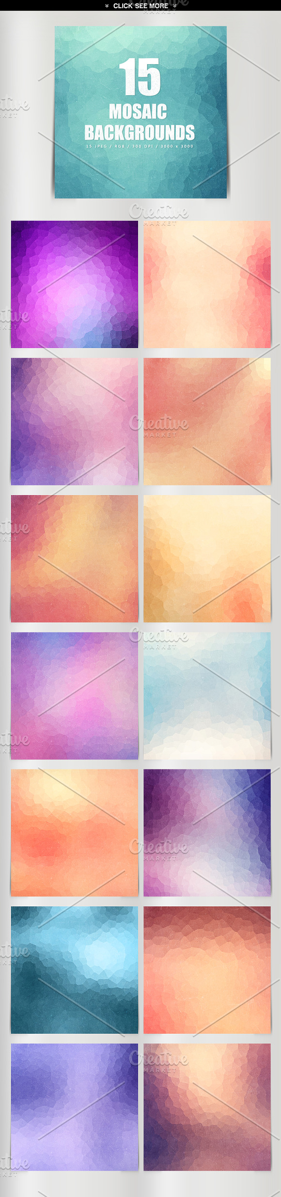 15 Mosaic Backgrounds in Textures - product preview 4