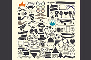 Vector illustrations. Hipster style.