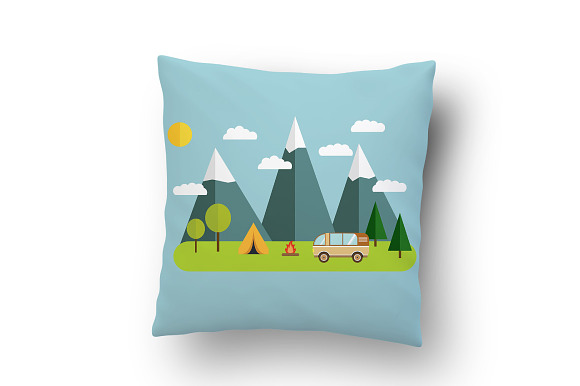 Tourist camp mountains. Vector. in Illustrations - product preview 4