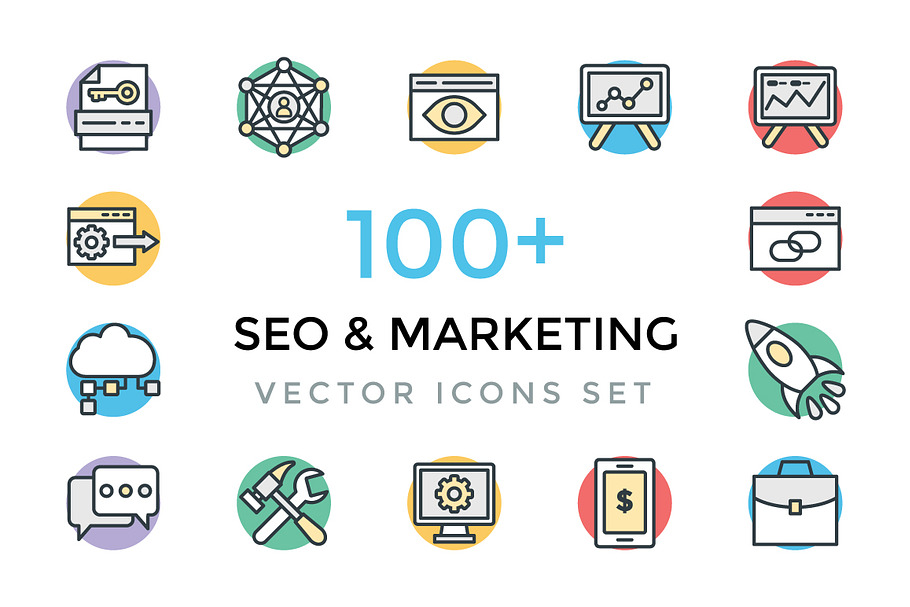 100+ SEO and Marketing Icons 