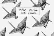 paper cranes hand drawing (origami)