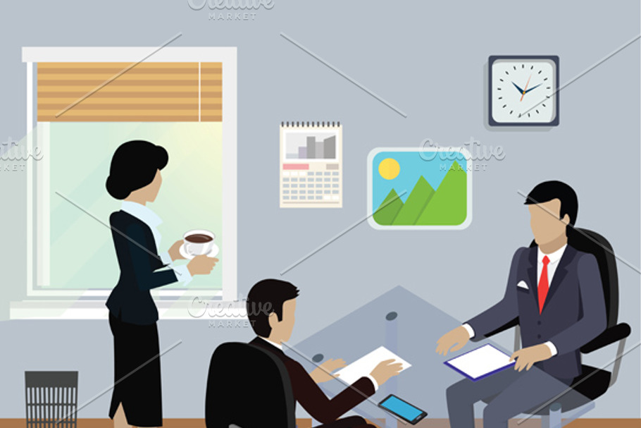 Isometric Business Meeting in Office in Illustrations - product preview 8