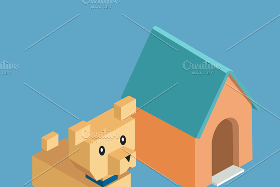 Pets Dog Icon Isometric 3d Design in Illustrations - product preview 8