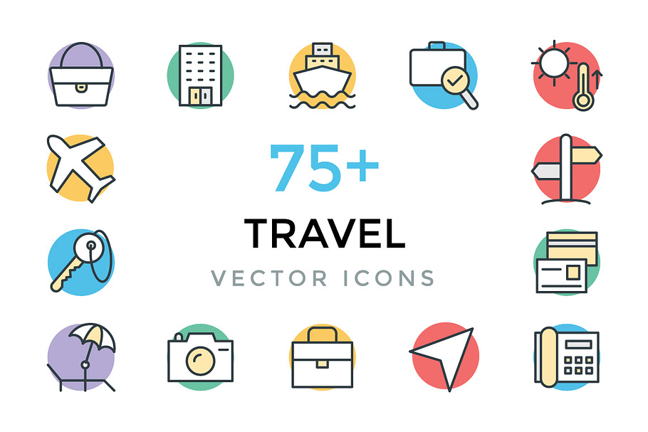 75+ Travel Vector Icons 